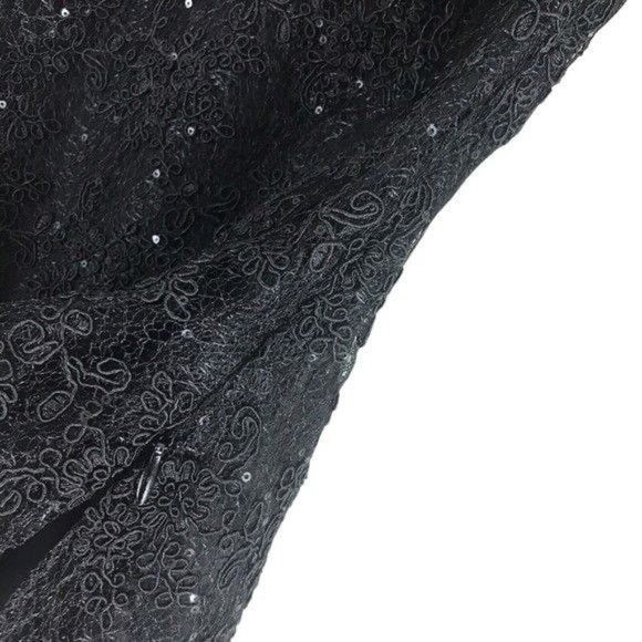 ZARA Mesh Embroidered Sequin Lace Top Black Size Medium - Picture 9 of 10